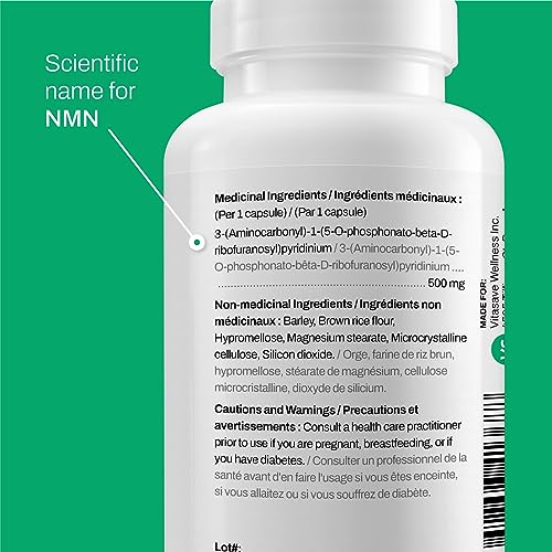 Vitasave NMN Capsules 500mg - Highest Potency Available - Premium Supplement - Cellular Health - Boost NAD+, Supports Longevity - 100% Pure - Fast Absorption - 30ct