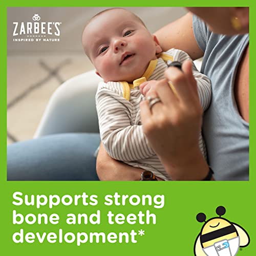 Zarbee's Vitamin D Drops for Infants, 400IU (10mcg) Baby & Toddler Liquid Supplement, Newborn & Up, Dropper Syringe Included, 0.47 Fl Oz