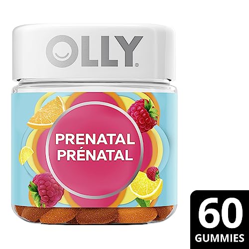 OLLY Prenatal Gummy Supplement with no artificial flavours and colours Sweet Citrus multivitamin to help support mommy and baby 30 day supply 60 gummies