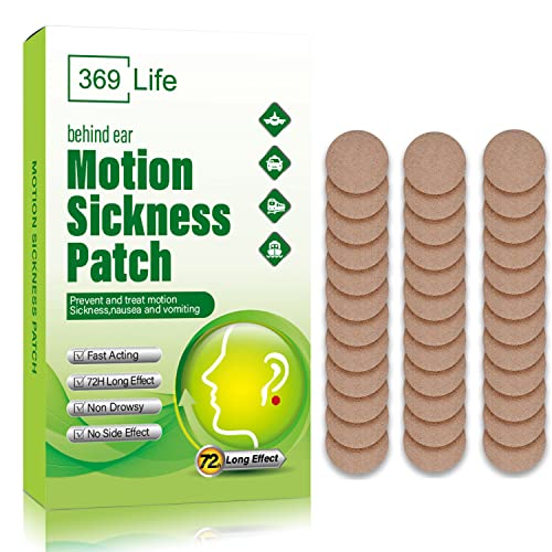 369 Life Motion Sickness Patches for Car and Boat Rides, Ships, Cruise and Airplane & Other Forms of Transport - Travel Essentials, for Adults and Kids (36 Count)