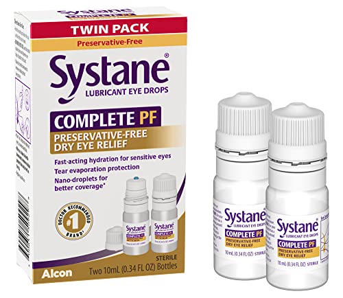 Systane COMPLETE PF Multi-Dose Preservative Free Dry Eye Drops 20ml(Pack of 2 – 10mL bottles) (Packaging may vary)