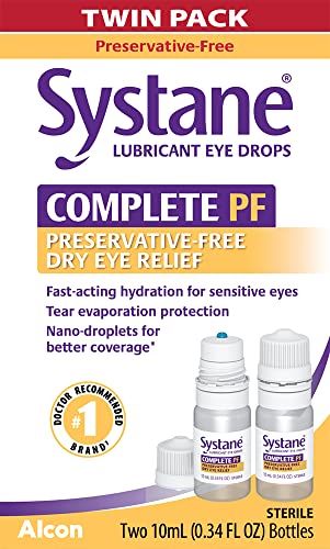 Systane COMPLETE PF Multi-Dose Preservative Free Dry Eye Drops 20ml(Pack of 2 – 10mL bottles) (Packaging may vary)