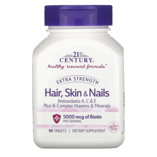 21ST CENTURY EXTRA STRENGTH HAIR, SKIN & NAILS, 90 TABLETS