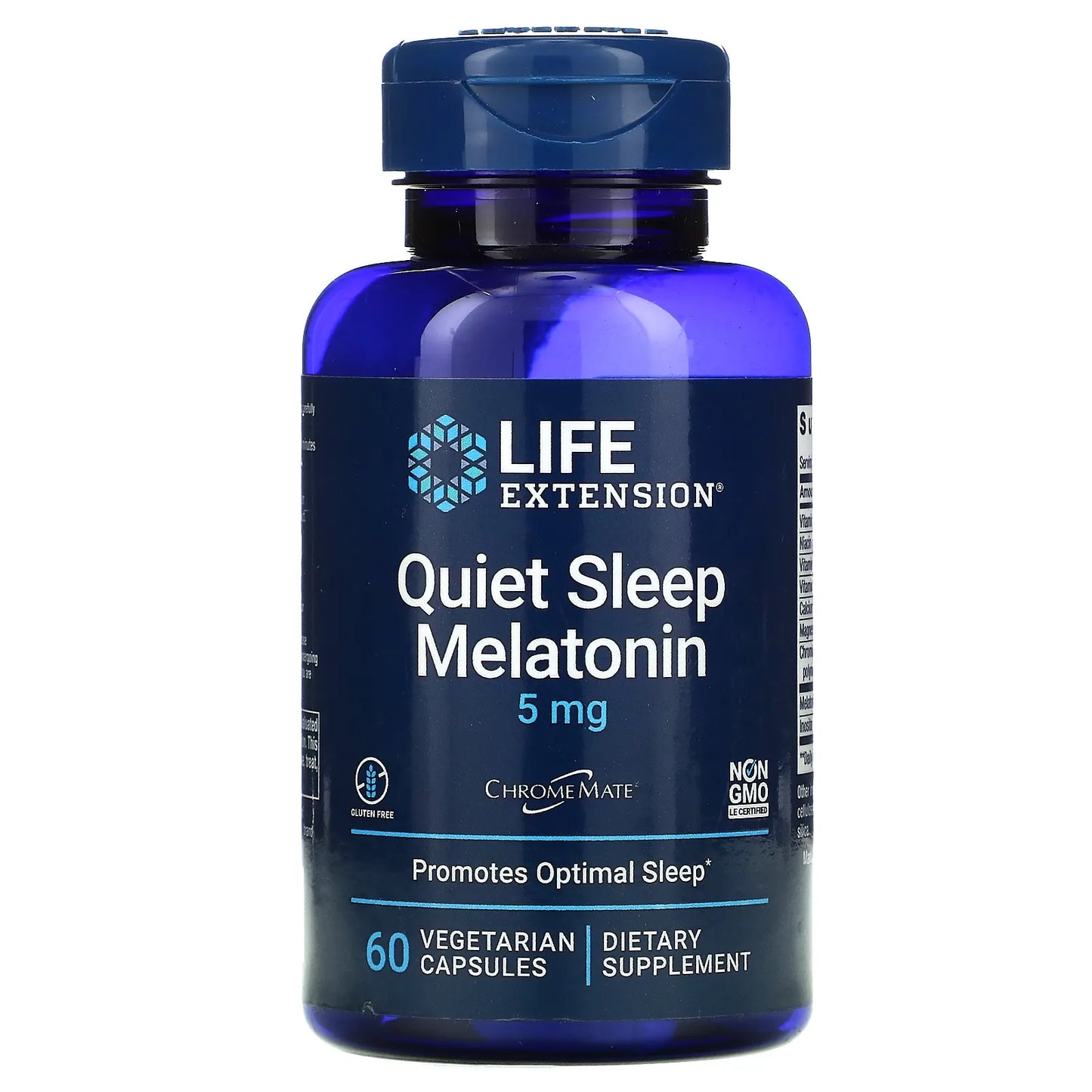 LIFE EXTENSION QUIET SLEEP MELATONIN 5MG, 60 VEG CAPSULES