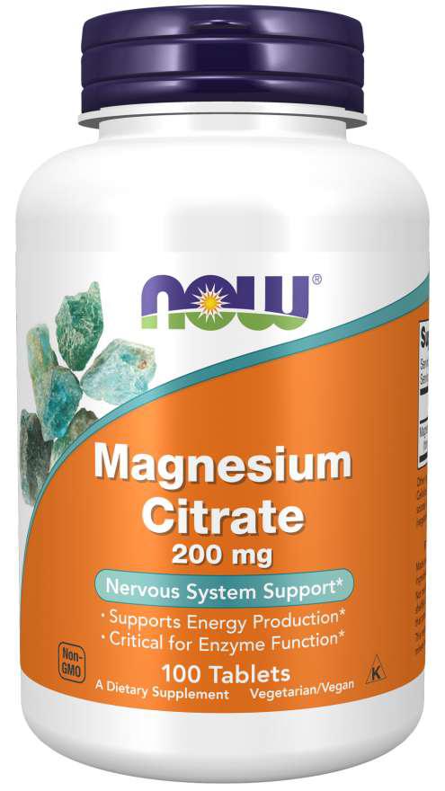 NOW MAGNESIUM CITRATE 200MG, 100 CAPSULES