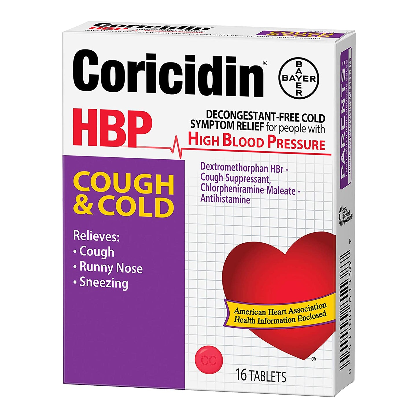CORICIDIN HBP COUGH & COLD TABLETS
