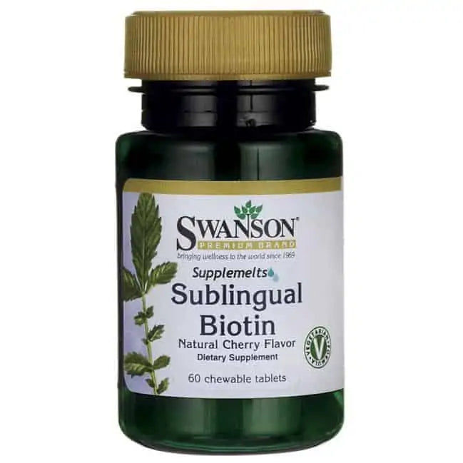 SWANSON SUBLINGUAL BIOTIN, 60 CHEWABLE TABLETS