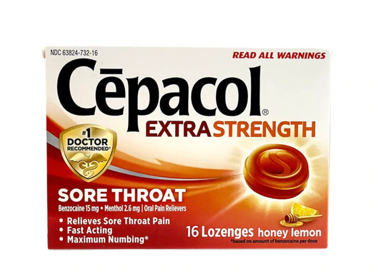 CĒPACOL EXTRA STRENGTH SORE THROAT, 16 LOZENGES