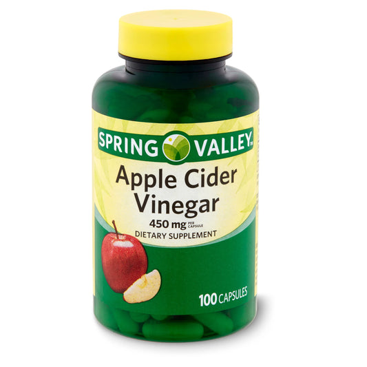 SPRING VALLEY APPLE CIDER VINEGAR, 100 CAPSULES