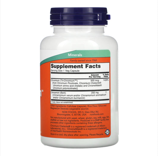 NOW TRI-CHROMIUM, 500 MCG