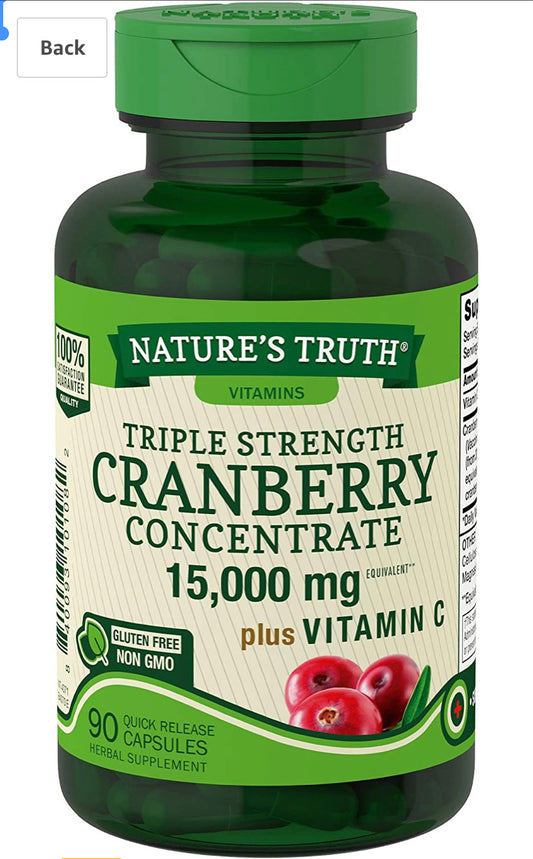NATURE’S TRUTH CRANBERRY CONCENTRATE 15000MG PLUS 90 COUNT - E-Pharmacy Ghana