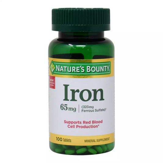 NATURE’S BOUNTY IRON 65MG, 100 TABLETS