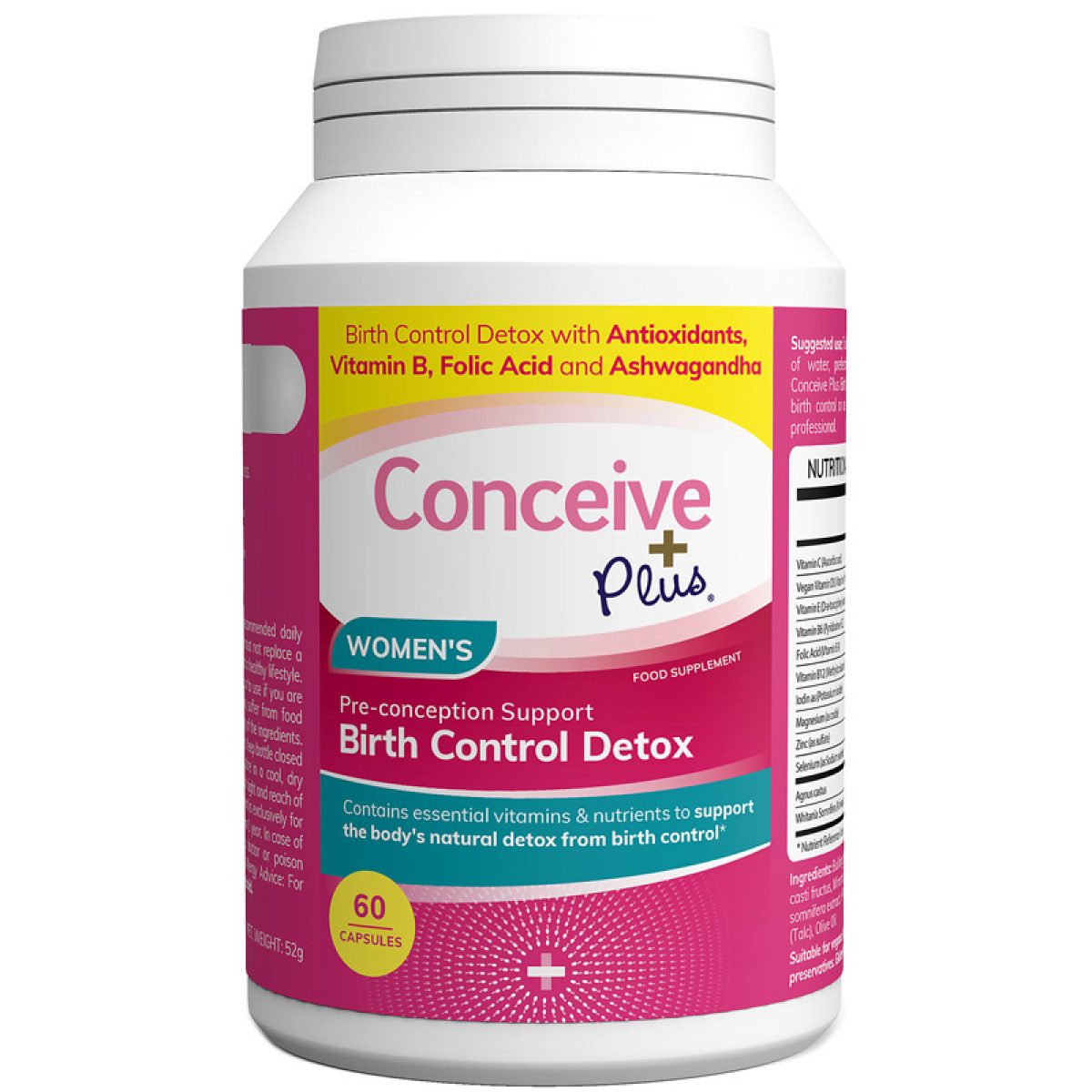 CONCEIVE PLUS BIRTH CONTROL DETOX, 60 CAPSULES