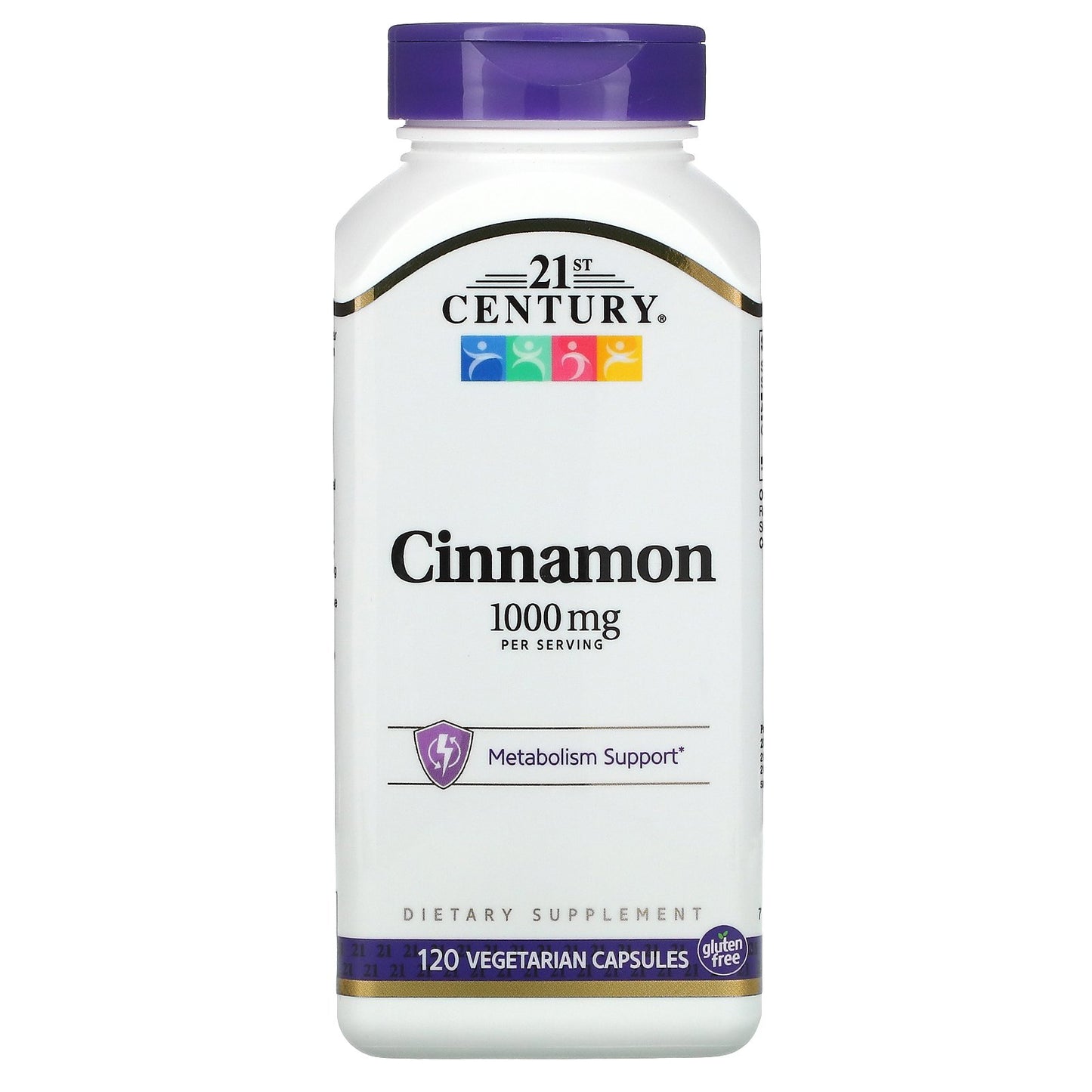 21ST CENTURY CINNAMON SUPPLEMENT 1000 MG, 120 VEGETARIAN CAPSULES