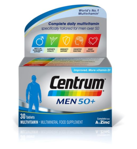 CENTRUM MEN 50+ MULTIVITAMIN, 30 TABLETS