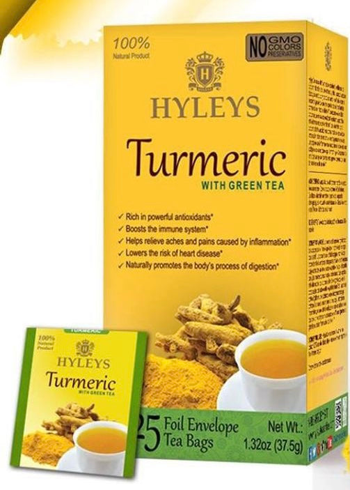 HYLEYS TURMERIC WITH GREEN TEA