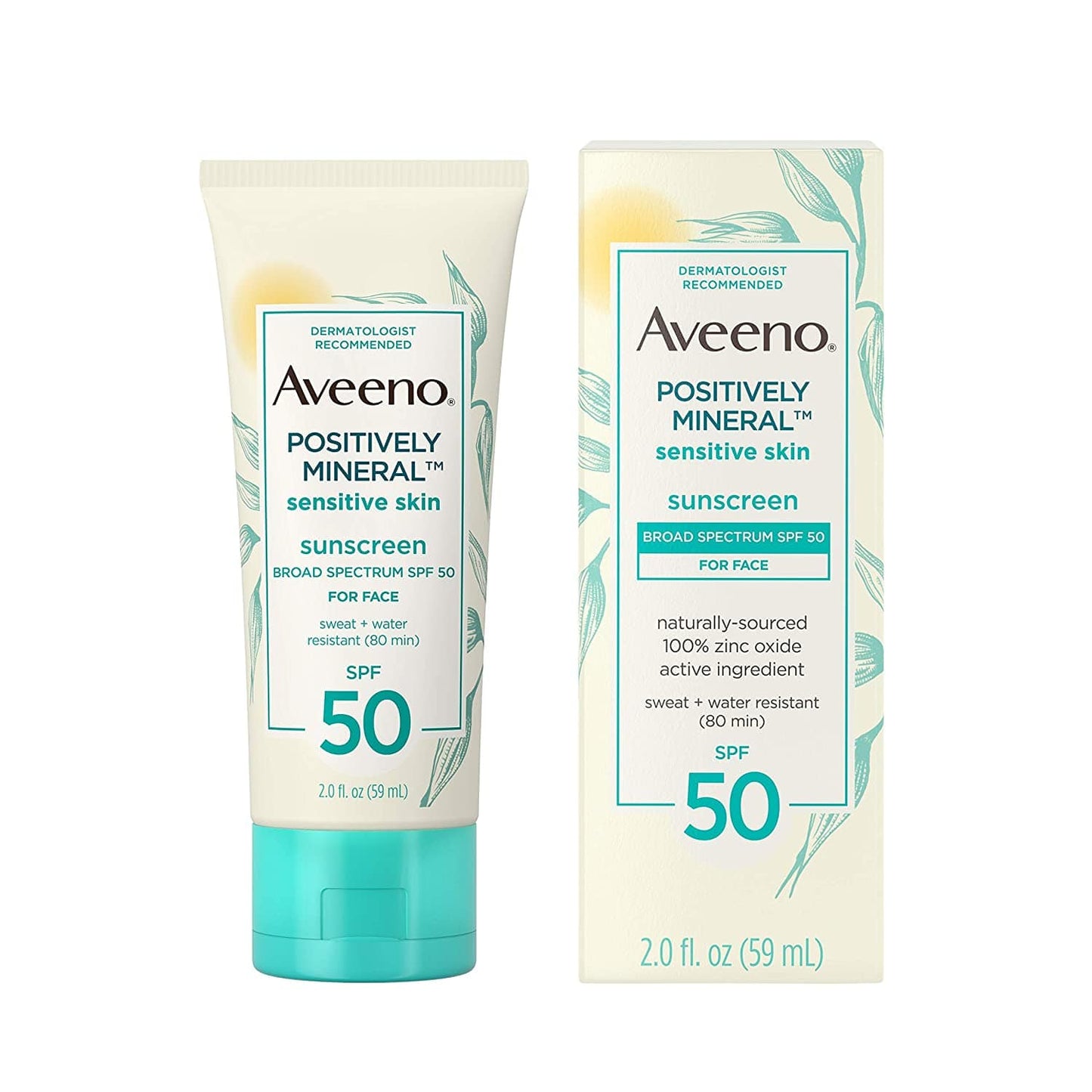 AVEENO POSITIVELY MINERAL SENSITIVE SKIN SUNSCREEN SPF 50