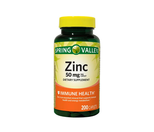 SPRING VALLEY ZINC 50MG, 200 CAPLETS