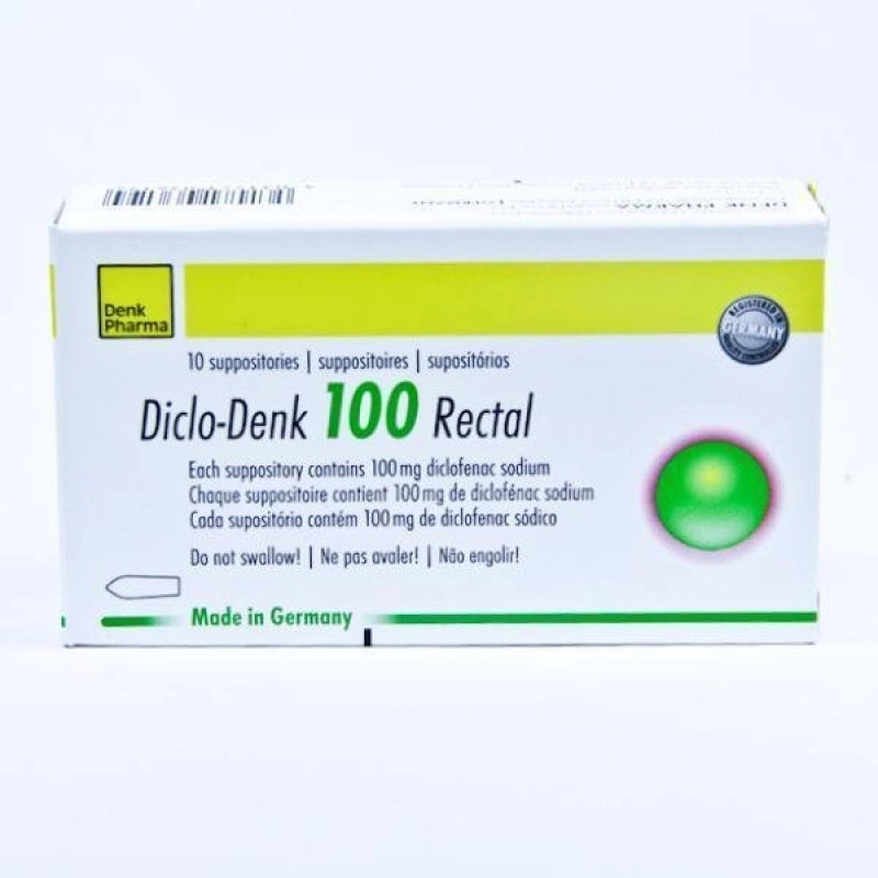 DENK PHARMA DICLO-DENK 100 RECTAL, 10 SUPPOSITORIES