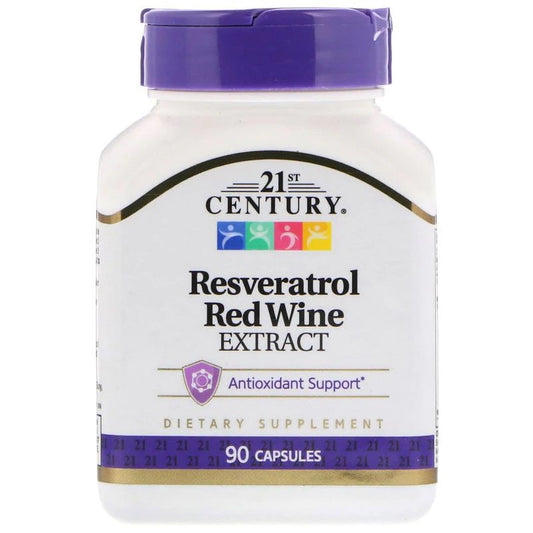 21ST CENTURY RESVERATROL RED WINE EXTRACT, 90 CAPSULES