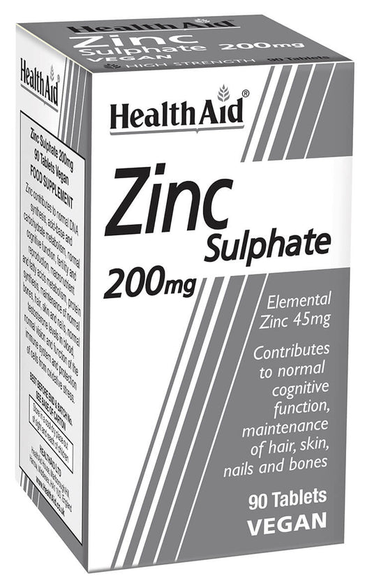 HEALTHAID ZINC SULPHATE 200MG