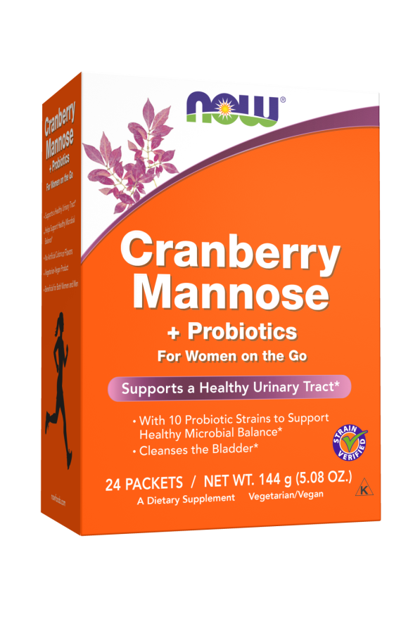 NOW CRANBERRY MANNOSE PLUS PROBIOTICS, 24 PACKETS