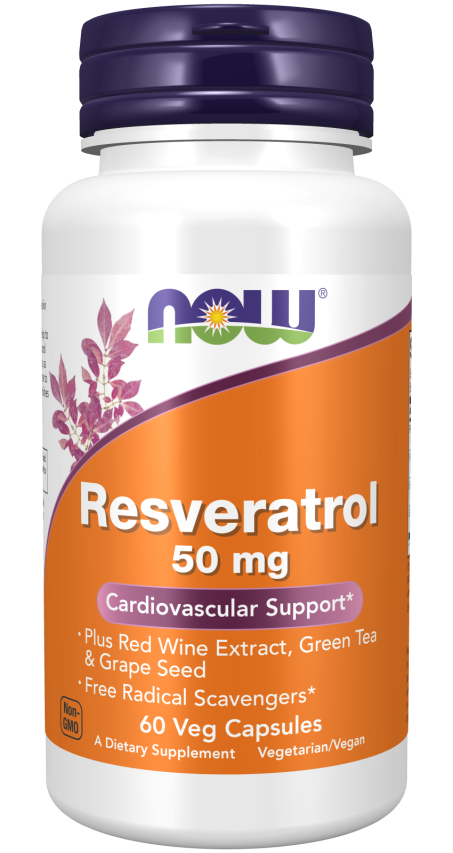 NOW RESVERATROL 50MG, 60 VEG CAPSULES