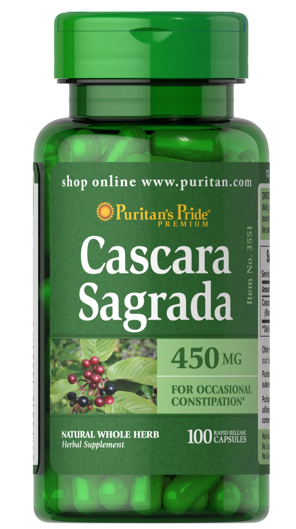 PURITAN’S PRIDE CASCARA SAGRADA 450MG