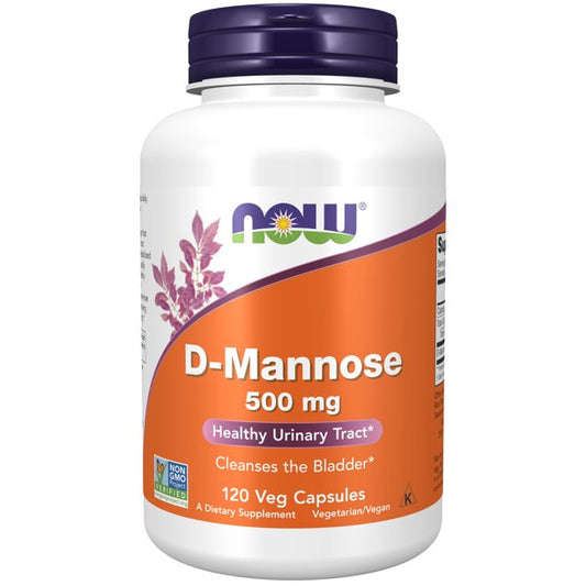 NOW D-MANNOSE 500MG, 120 VEG CAPSULES