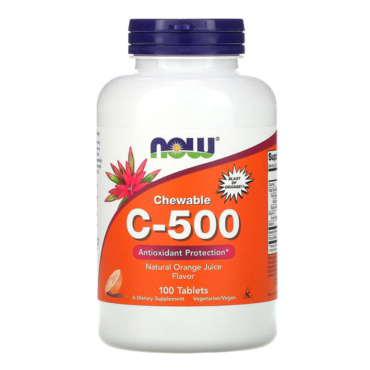 NOW CHEWABLE C-500, 100 TABLETS