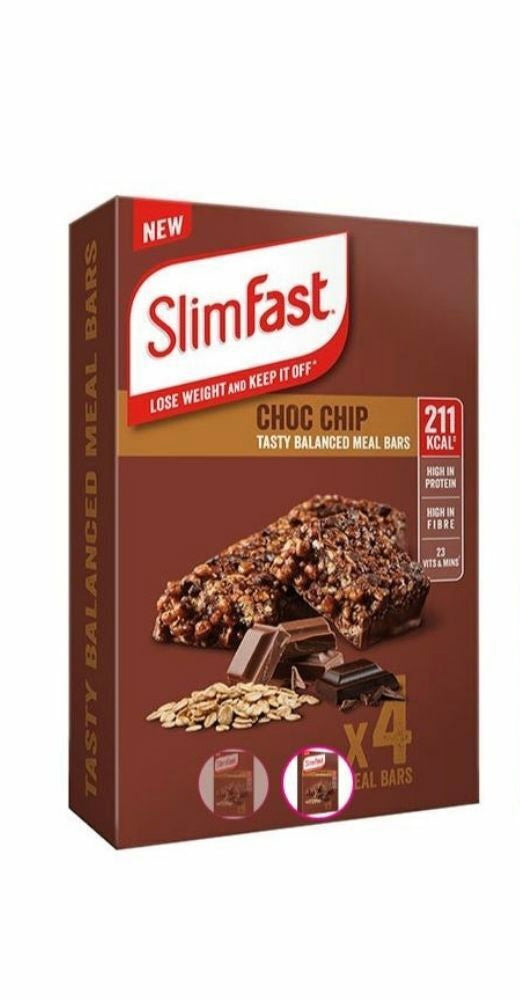 SLIMFAST CHOC CHIP, 4 MEAL BARS