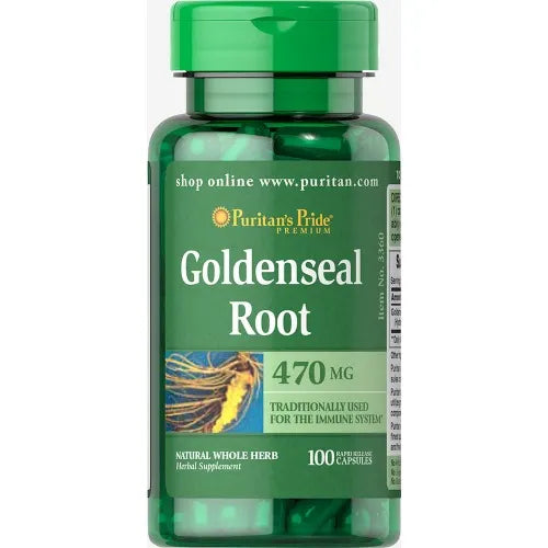 PURITAN’S PRIDE GOLDENSEAL ROOT 470MG, 100 CAPSULES