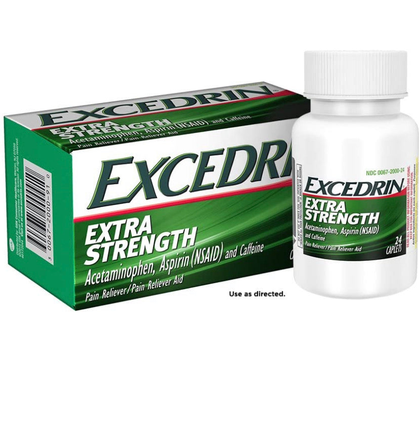 Excedrin Extra Strength Pain Relief Caplets, White, 24 Count - E-Pharmacy Ghana