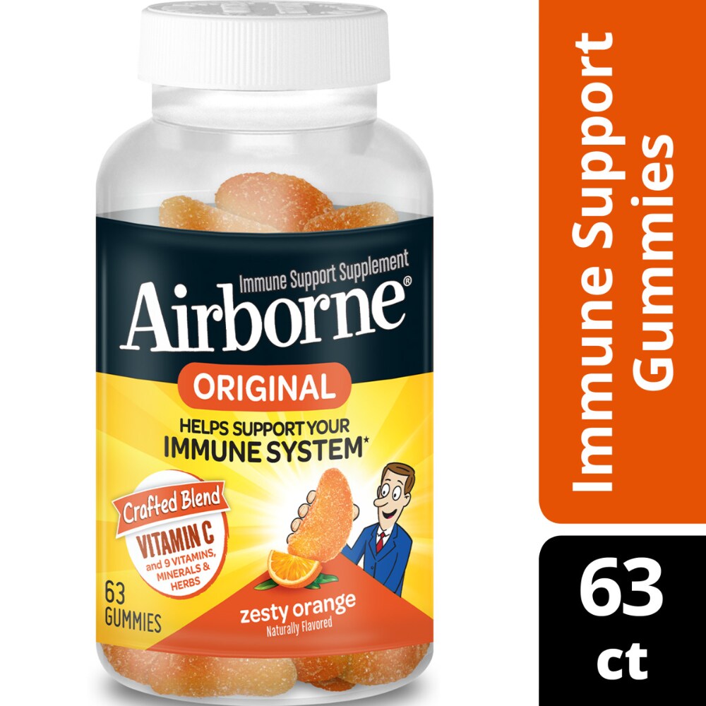 AIRBORNE ORIGINAL IMMUNE SUPPORT, 63 GUMMIES