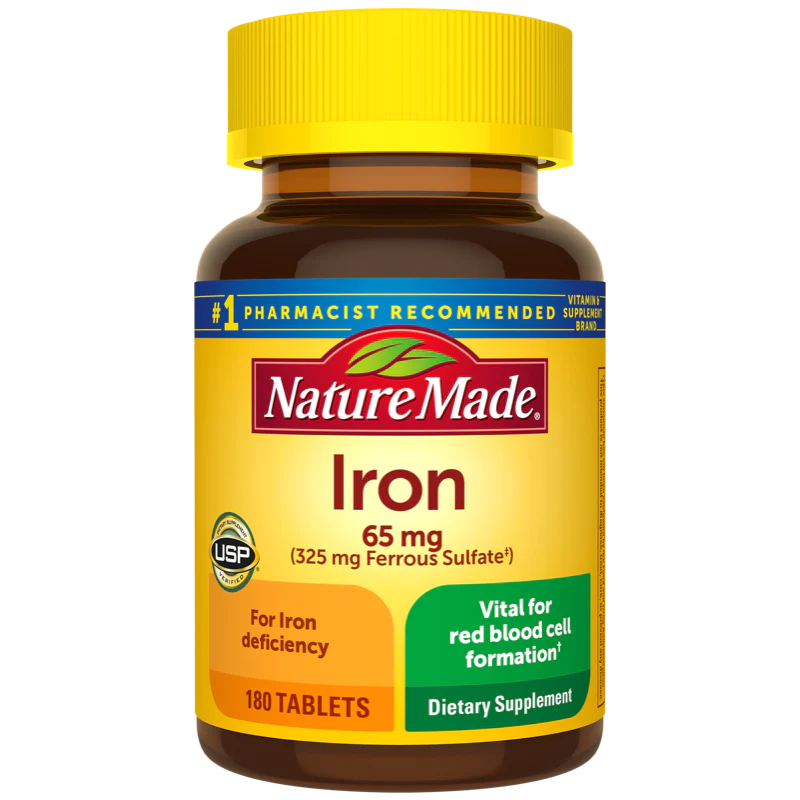 NATURE MADE IRON 65MG, 180 TABLETS