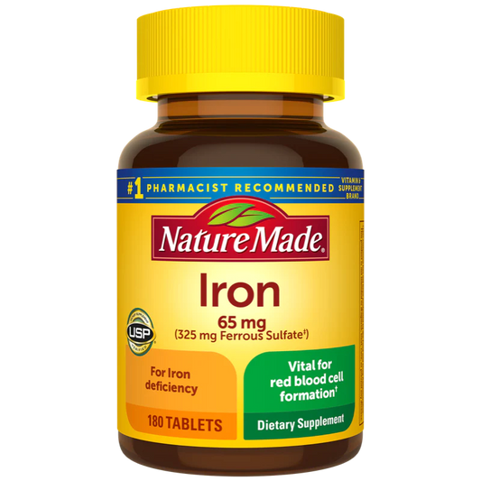 NATURE MADE IRON 65MG, 180 TABLETS
