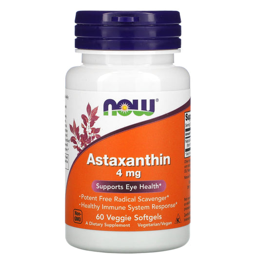 NOW FOODS ASTAXANTHIN 4MG, 60 SOFTGELS
