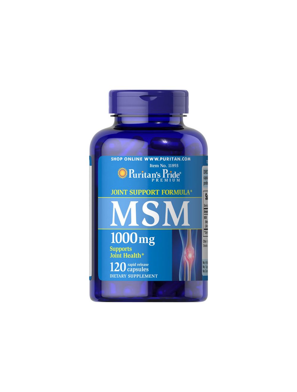 PURITAN’S PRIDE MSM 1000MG, 120 CAPSULES