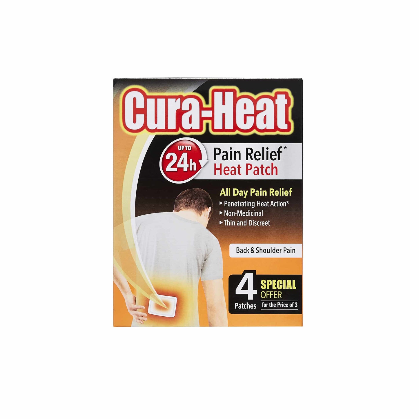 CURA-HEAT PAIN RELIEF HEAT PATCH, PACK OF 3