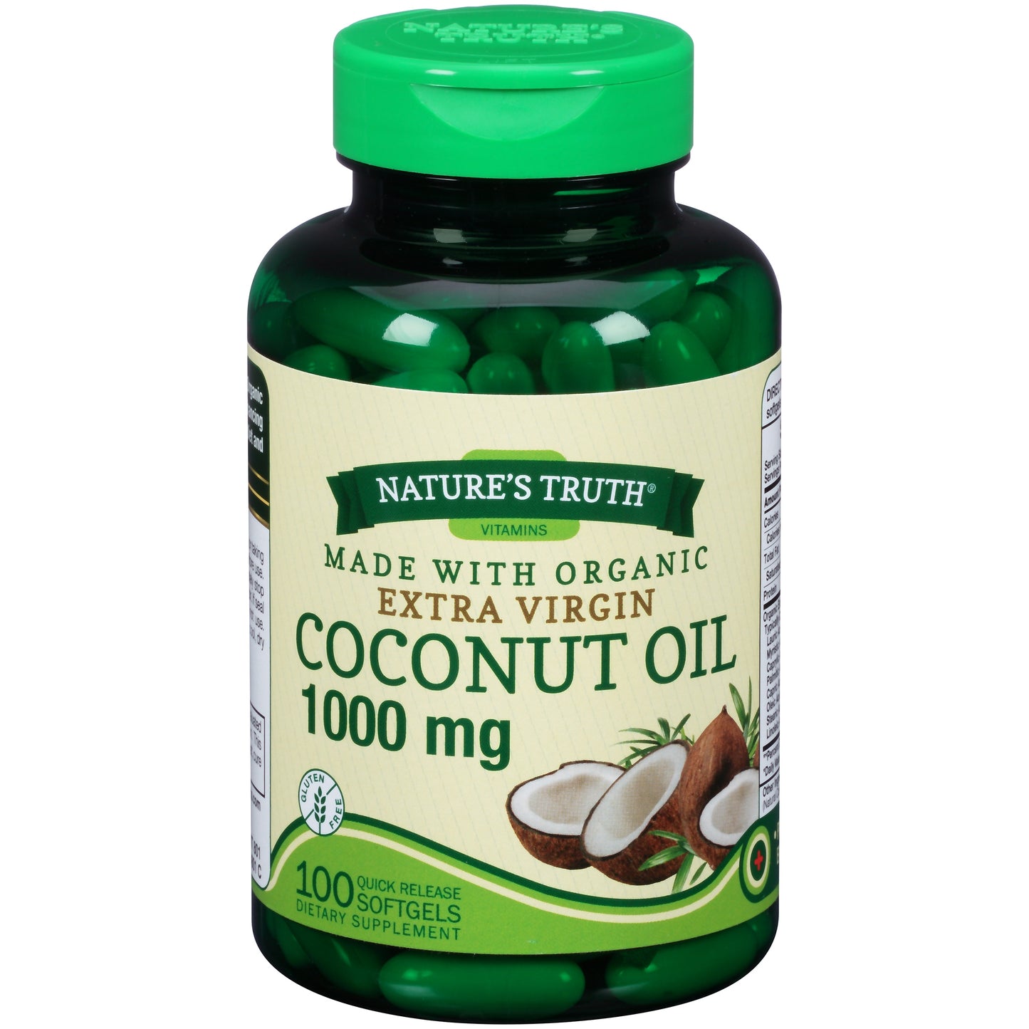 NATURE’S TRUTH COCONUT OIL 1000MG, 100 SOFTGELS