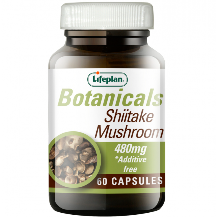 LIFEPLAN BOTANICALS SHIITAKE MUSHROOM 480MG, 60 CAPSULES