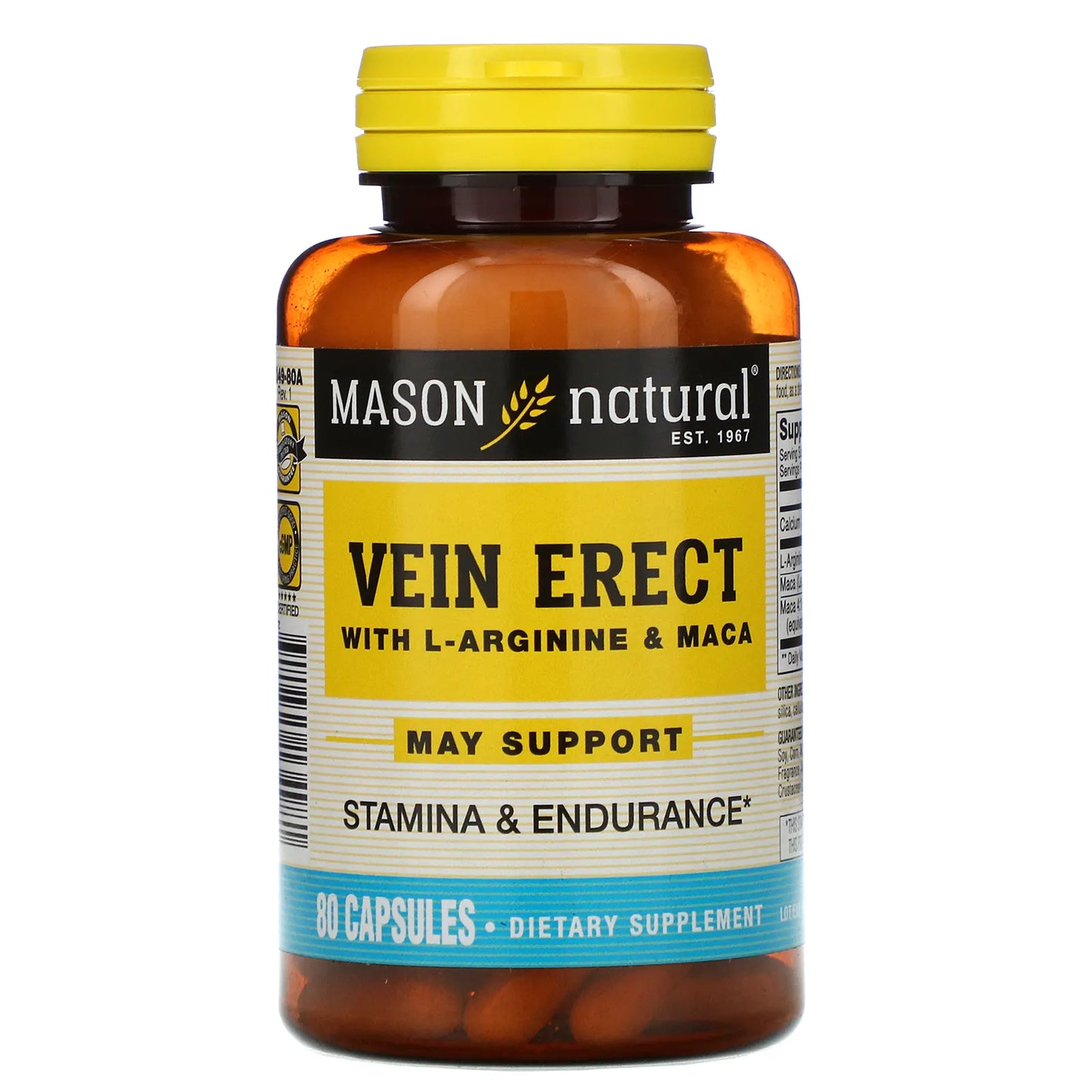 MASON NATURAL VEIN ERECT, 80 CAPSULES