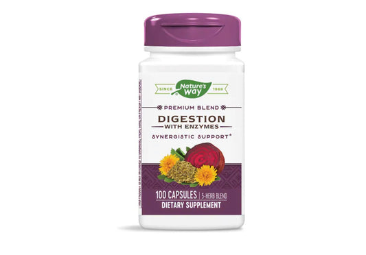 NATURE’S WAY DIGESTION WITH ENZYMES, 100 CAPSULES