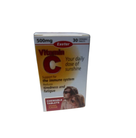 EXETER VITAMIN C 500MG, 30 CHEWABLE TABLETS