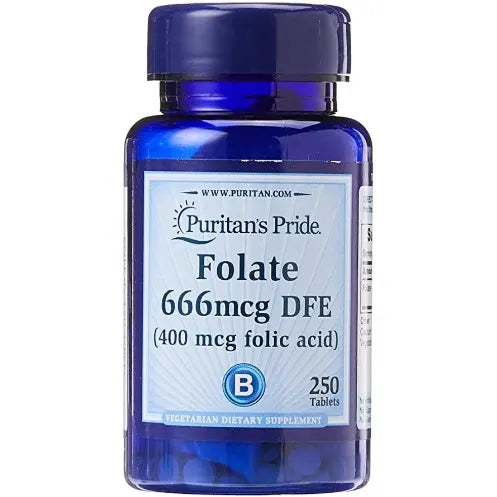 PURITAN’S PRIDE FOLATE 666MCG DFE, 250 TABLETS